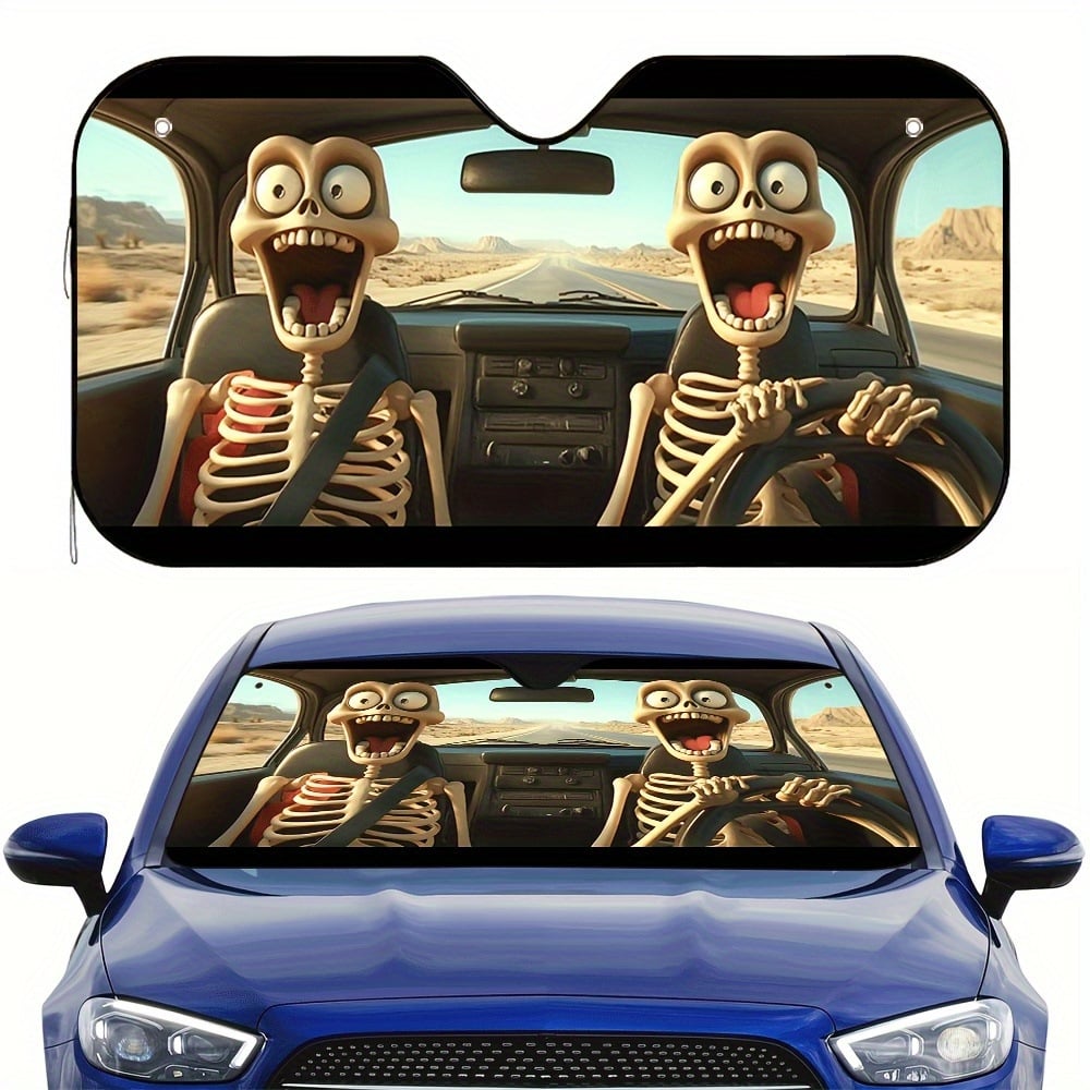 😂Blizkox™ Funny Alien Skeleton Windshield Sunshade💀