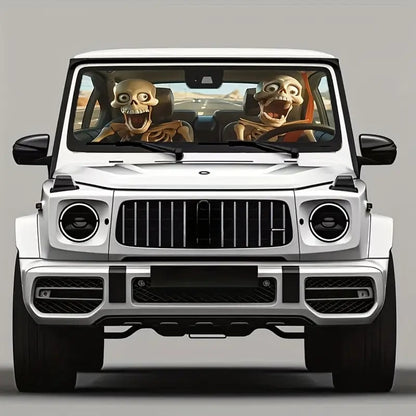 😂Blizkox™ Funny Alien Skeleton Windshield Sunshade💀