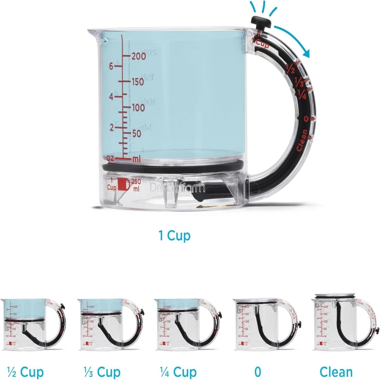 QIAWI ™4-in-1 Adjustable Measuring Cup