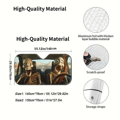 😂Blizkox™ Funny Alien Skeleton Windshield Sunshade💀
