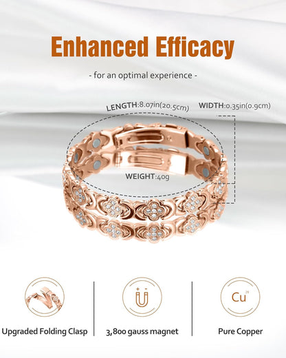 🔥 60% OFF – Last 3 Hours! ⏰ TAILEDEN® Magnetic Copper Bracelet for Women | Pure Copper + 3800 Gauss Magnets