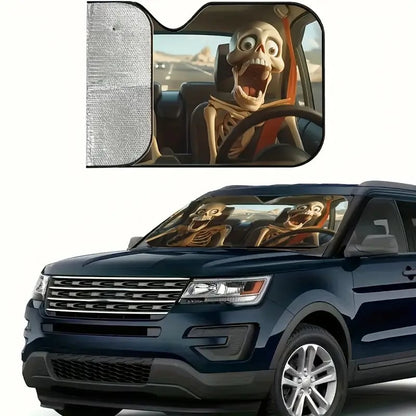 😂Blizkox™ Funny Alien Skeleton Windshield Sunshade💀