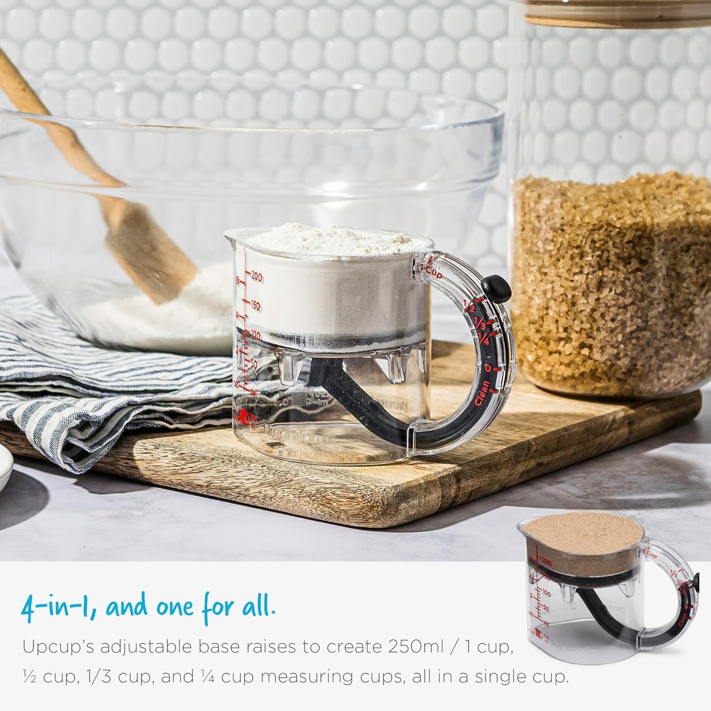 QIAWI ™4-in-1 Adjustable Measuring Cup